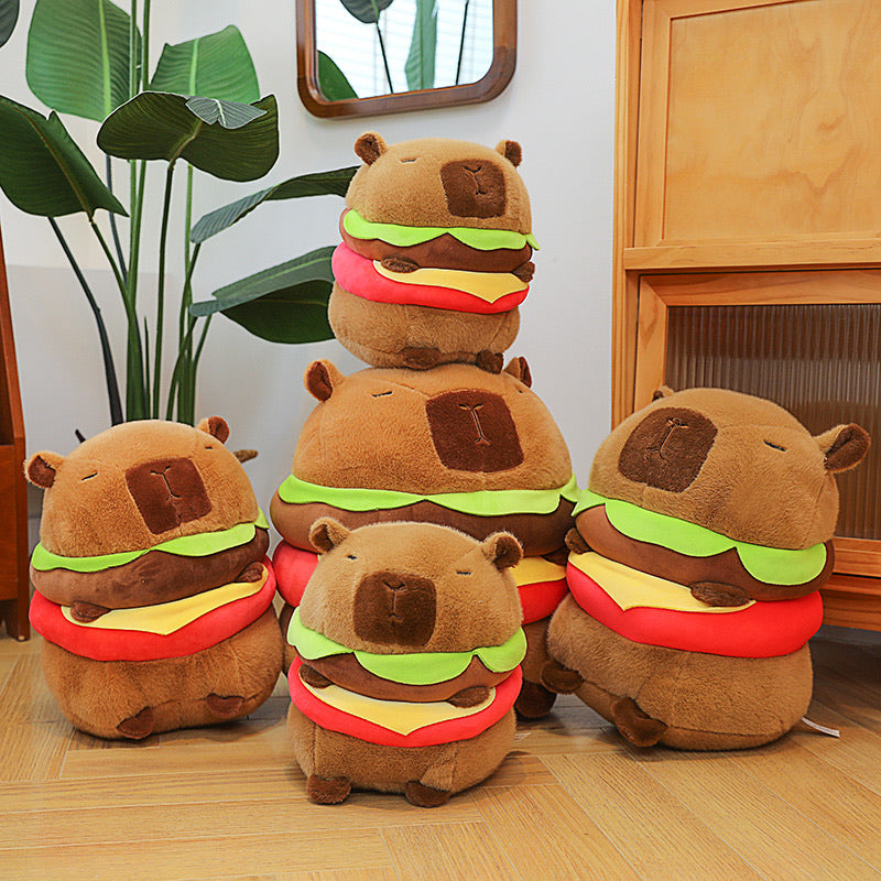 Capybara Burger Plush 22cm Imitation Capybara Anime Fluffy Toy Cute