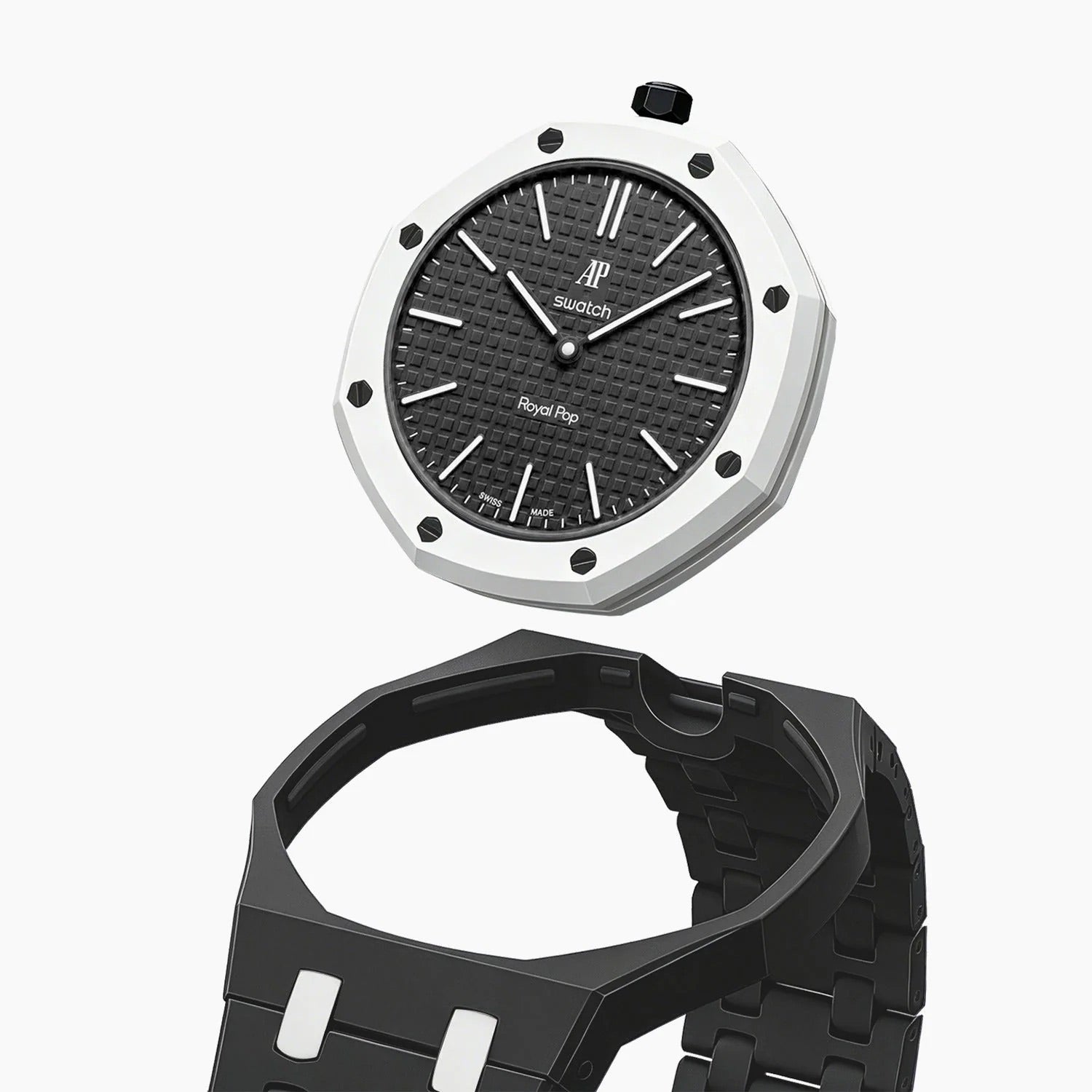 Swatch x AP Royal Pop Black Ceramic Case-Strap