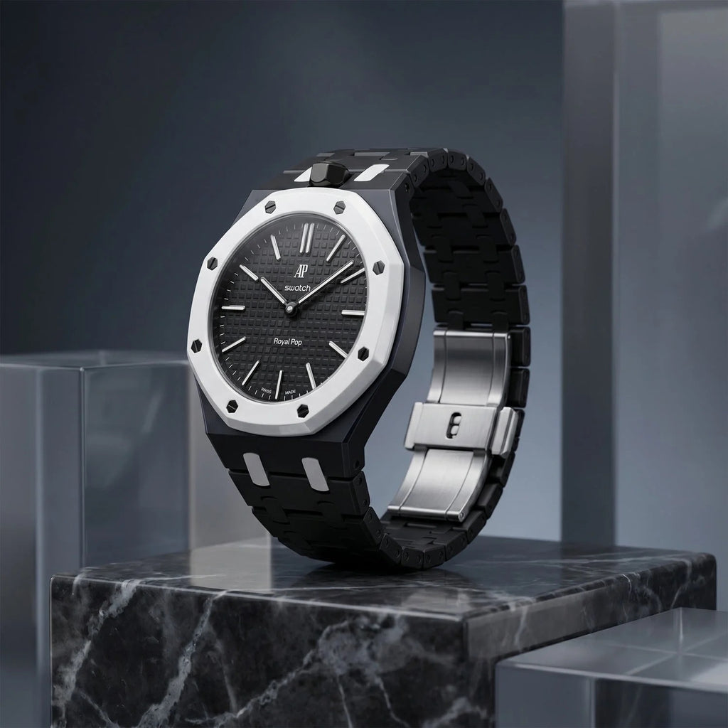 Swatch x AP Royal Pop Black Ceramic Case-Strap