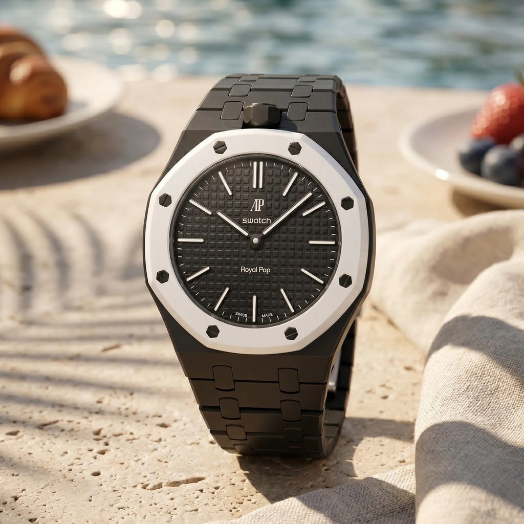 Swatch x AP Royal Pop Black Ceramic Case-Strap