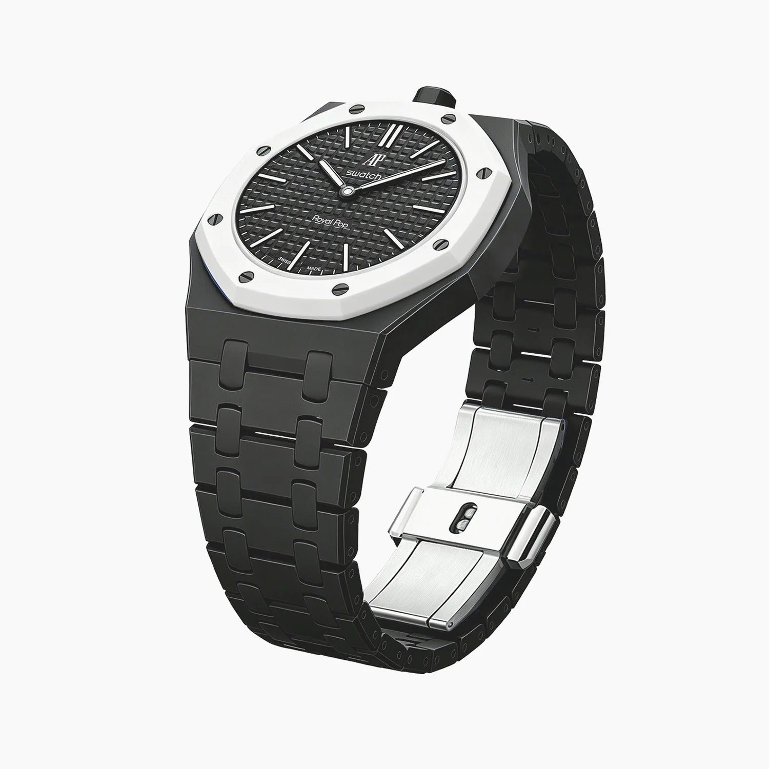 Swatch x AP Royal Pop Black Ceramic Case-Strap
