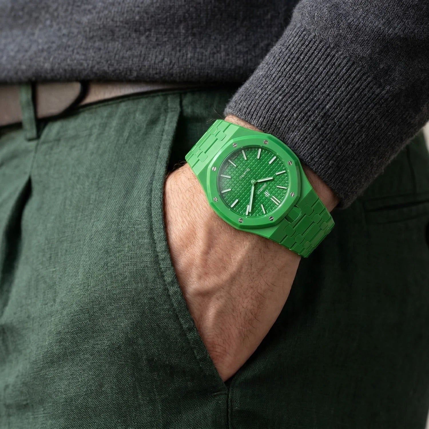 Swatch x AP Royal Pop Green Ceramic Case-Strap