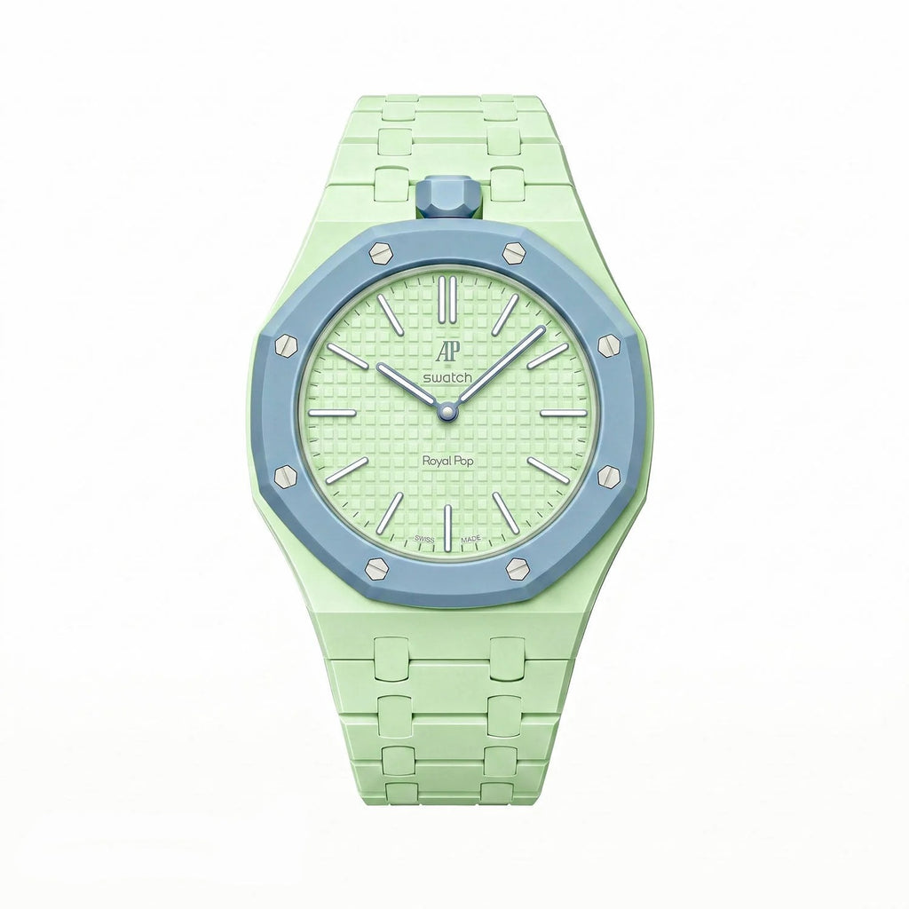 Swatch x AP Royal Pop Blaue Acht Ceramic Case-Strap