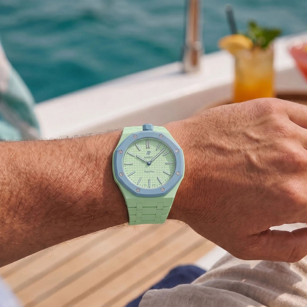 Swatch x AP Royal Pop Blaue Acht Ceramic Case-Strap