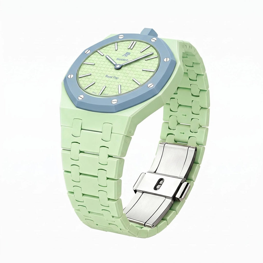 Swatch x AP Royal Pop Blaue Acht Ceramic Case-Strap