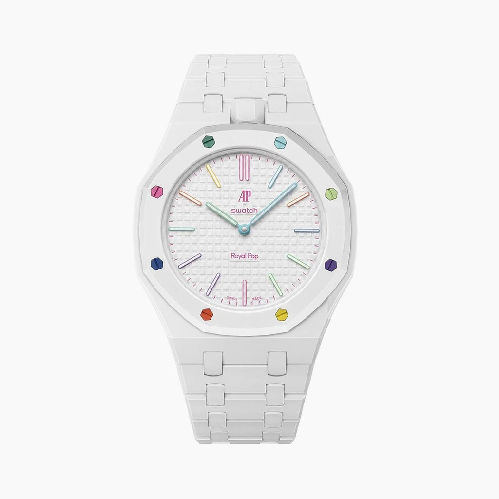 Swatch x AP Royal Pop Blanc Ceramic Case-Strap