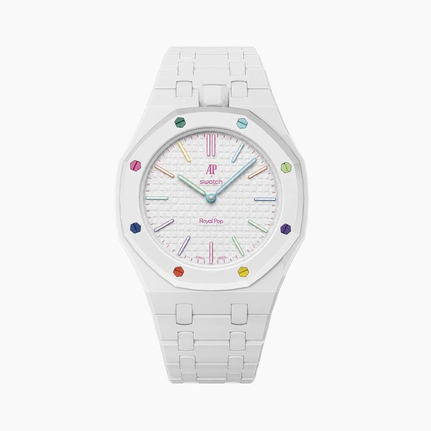 Swatch x AP Royal Pop Blanc Ceramic Case-Strap