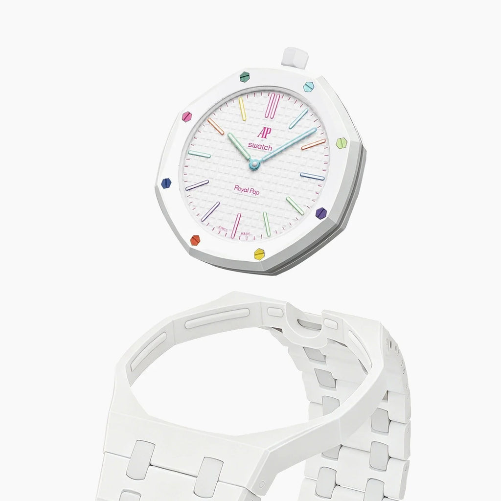 Swatch x AP Royal Pop Blanc Ceramic Case-Strap
