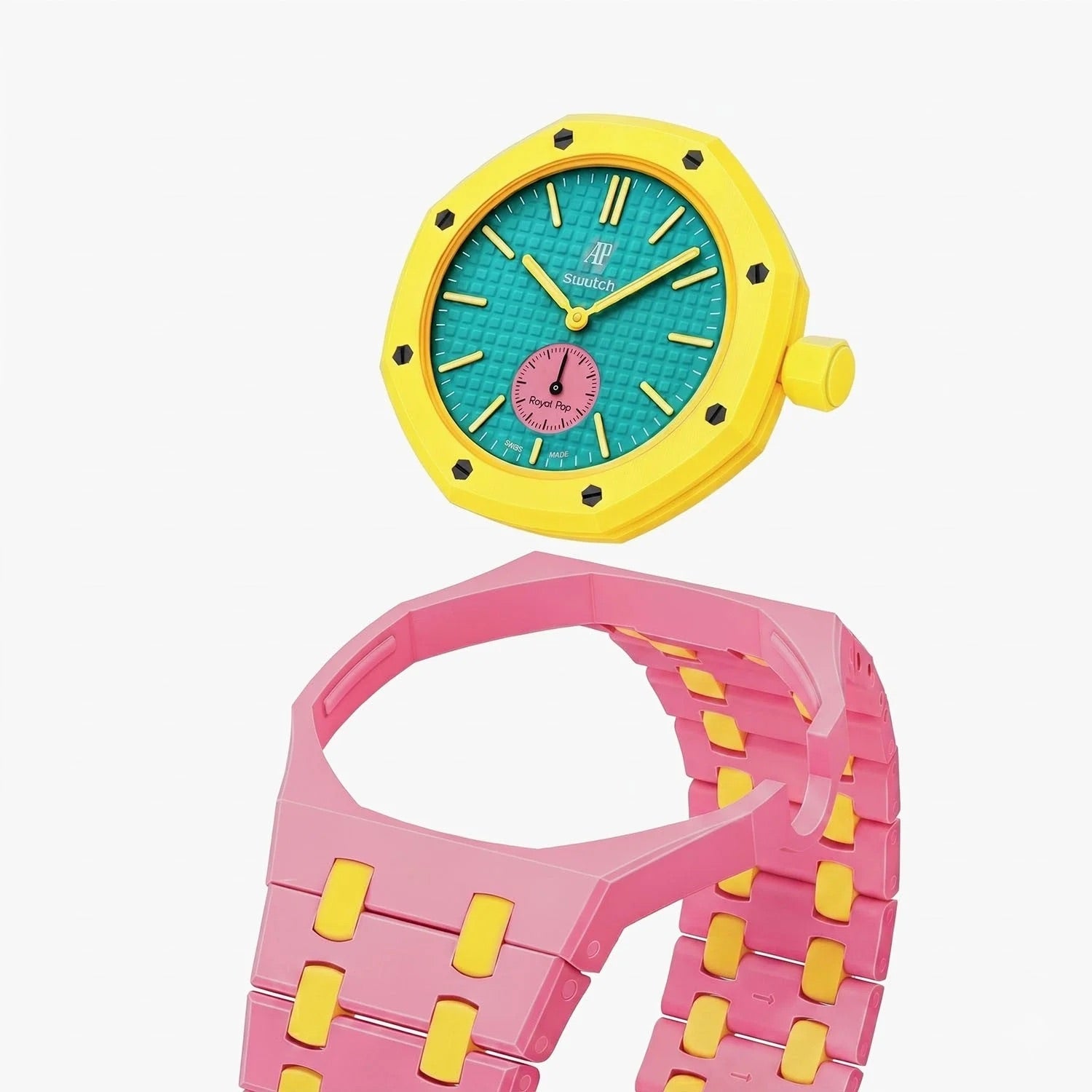 Swatch x AP Royal Pop Otg Roz Ceramic Case-Strap