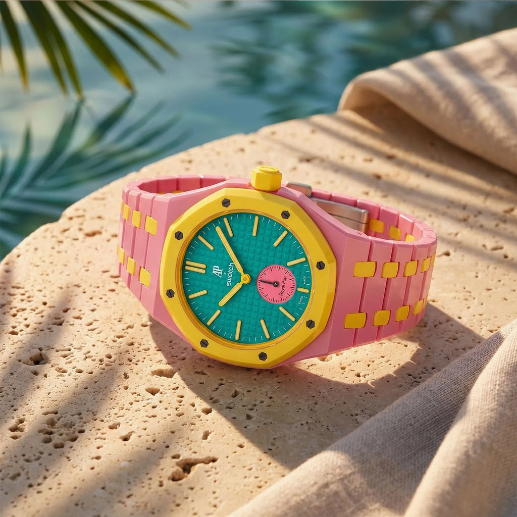 Swatch x AP Royal Pop Otg Roz Ceramic Case-Strap
