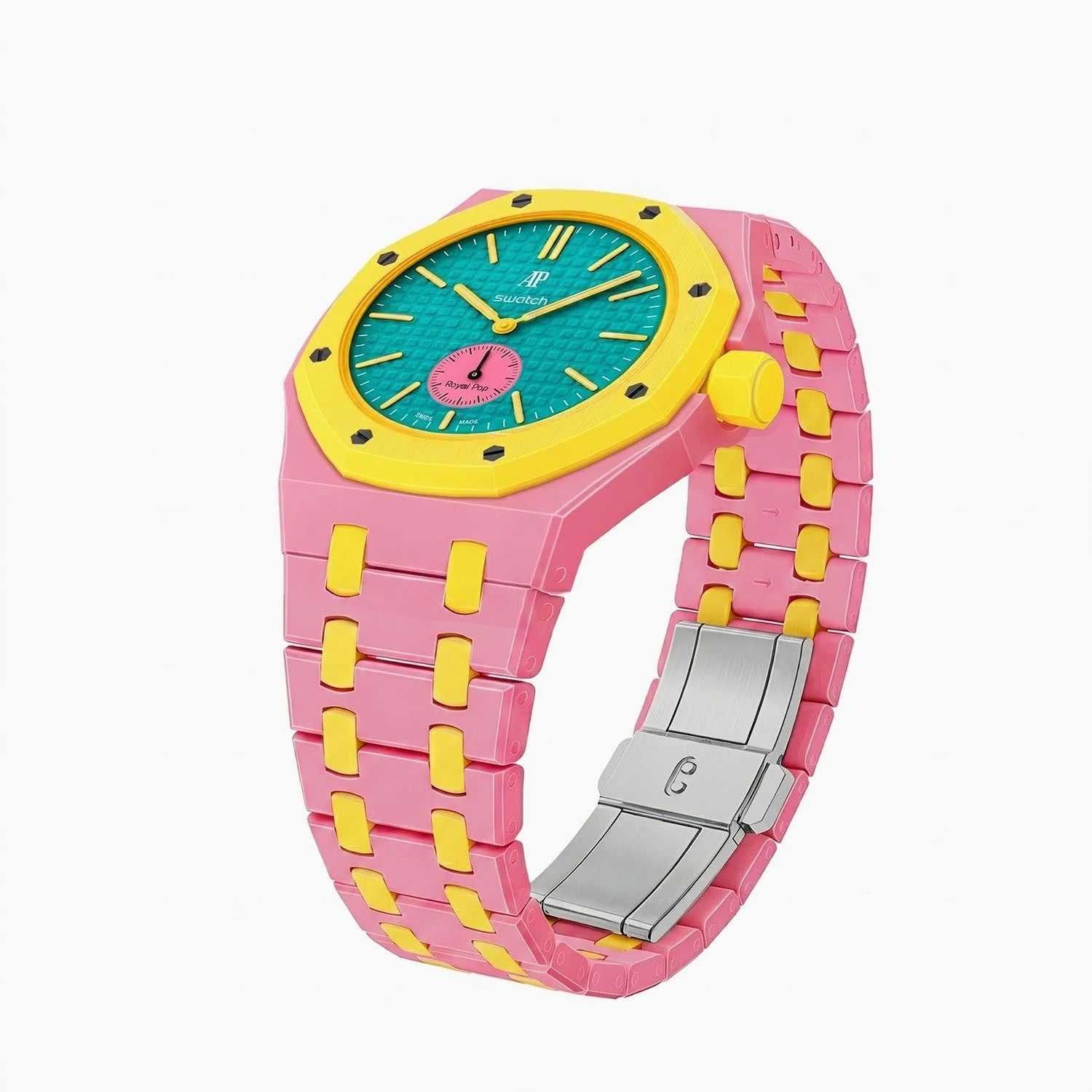 Swatch x AP Royal Pop Otg Roz Ceramic Case-Strap