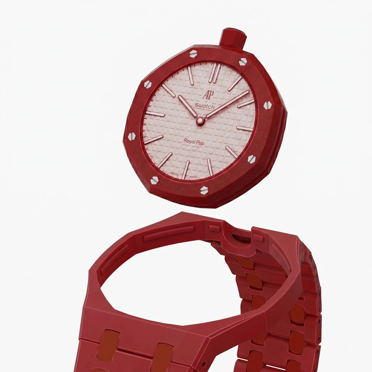 Swatch x AP Royal Pop Otto Rosso Ceramic Case-Strap