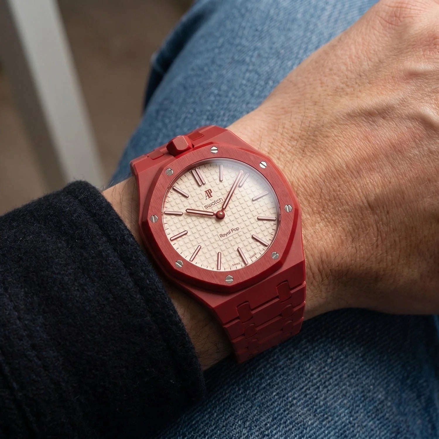 Swatch x AP Royal Pop Otto Rosso Ceramic Case-Strap
